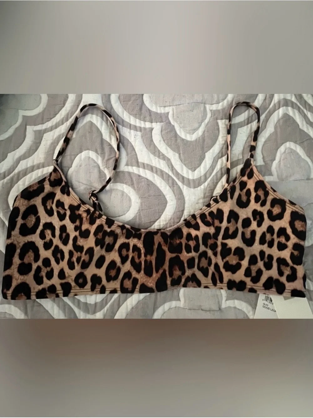 Good American Bikini Top Leopard